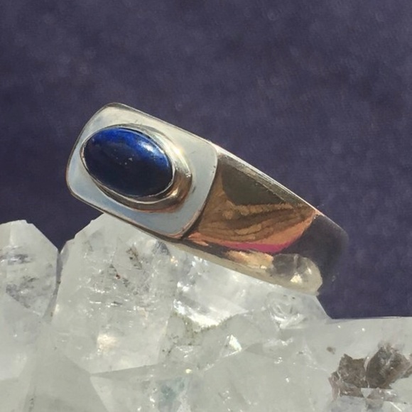 🙌🏾 Handmade Lapis Lazuli 92.5 Silver Ring - Picture 2 of 5
